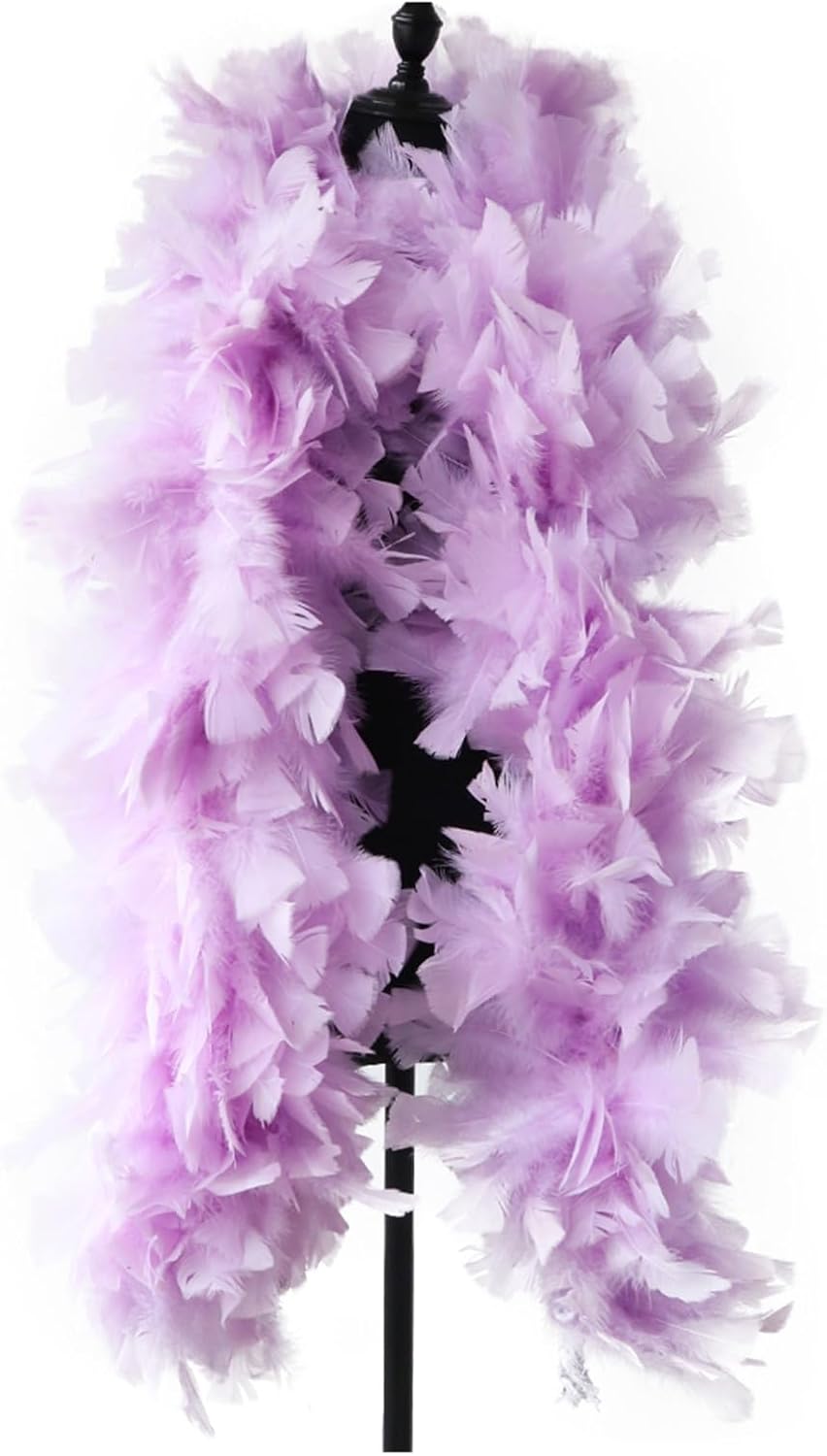 Turkey Feather Boas, 200g Fluffy Boa Turkey Marabou Feather Scarf for Party Clothing Sewing Shawl Decoration 2meters(Dark Green)