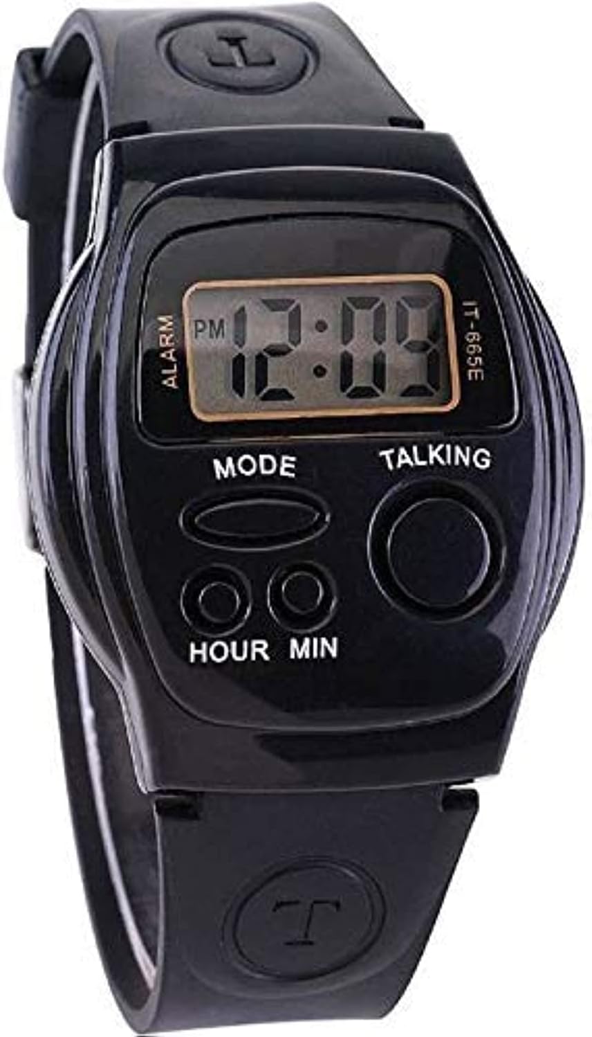 Silicone Elderly Seniors Visually Impaired Blinds Digital Black Dial Specially Voice Talking Unisex Watch