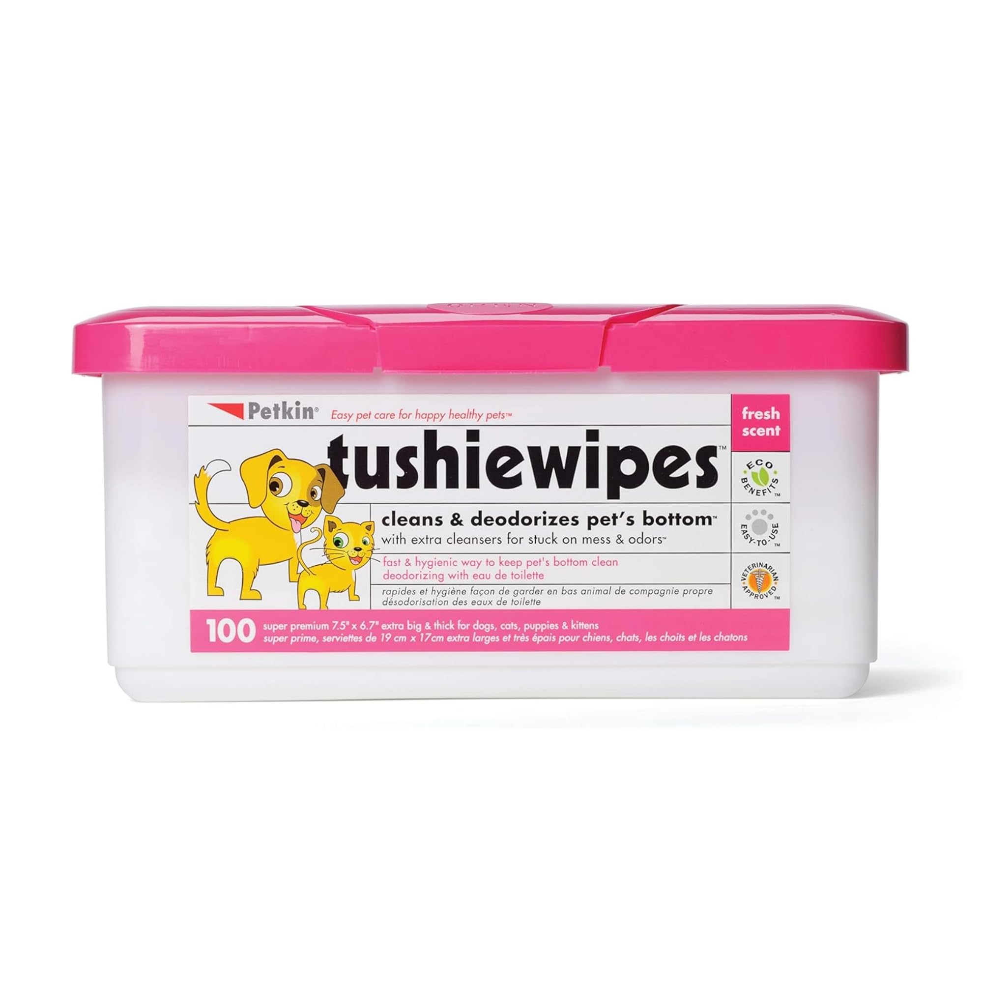 Petkin Tushie Wipes, Pack of 100