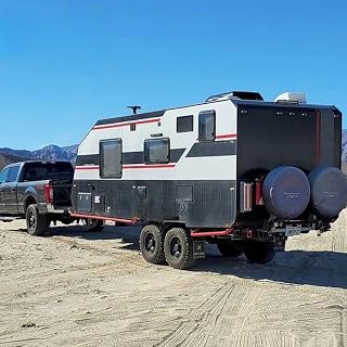 Travel Trailer for Sale, Luxury All-Terrain Camping Trailer with Kitchen & Bathroom, RV Camper Fully Equipped with Easy Tow, Lightweight for Road Trip, Family