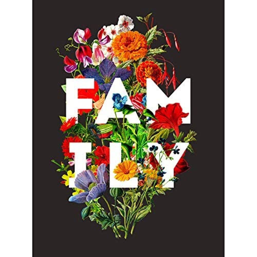 Wee Blue Coo Floral Layered Quote Family Unframed Art Print Poster Wall Decor 12X16 Inch