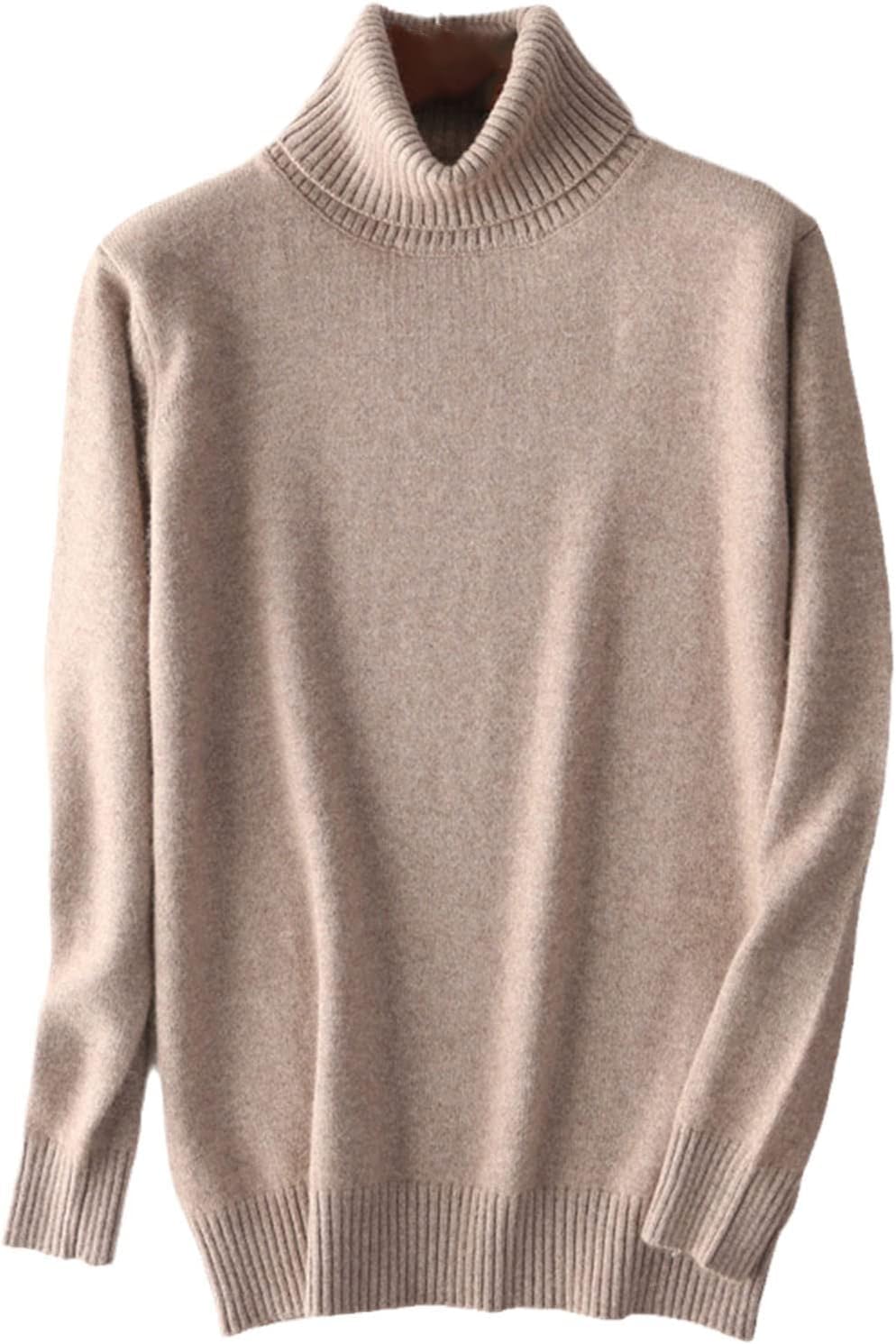 Jersey De Cachemir Para Hombre, Cuello Alto, Cálido, Ajustado, Lavable | Una Prenda Versátil Para Otoño E Invierno, Suave Y Agradable Para La Piel (Kamel L)