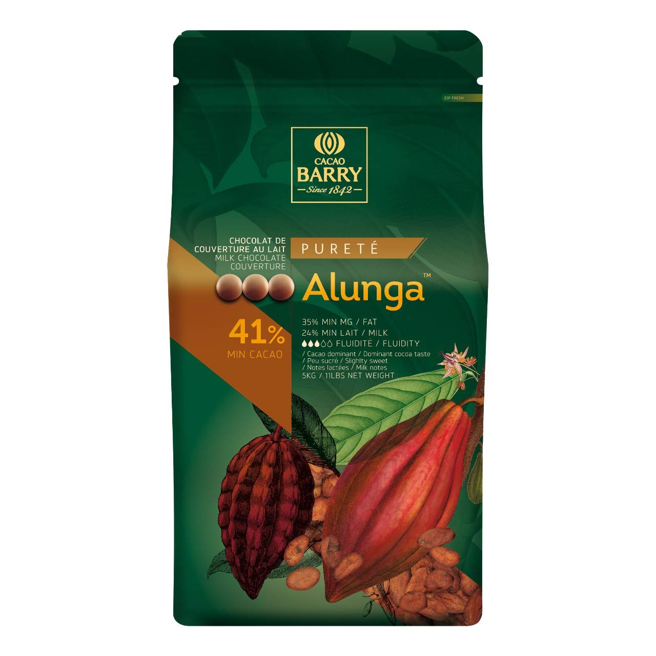 CACAO BARRY 41% Min Cacao Chocolat Alunga Pistoles 1 kg