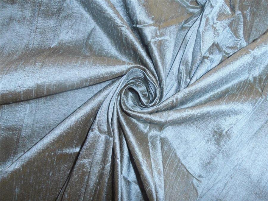 Soie Dupioni bleu clair et doré au mètre, tissu haut de gamme large 137cm