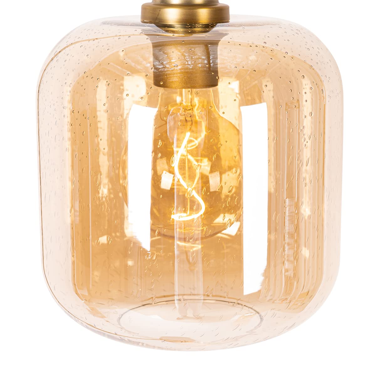 Qazqa Diseño Lámpara de pie de diseño negra con latón y cristal ámbar - Zuzanna/Acero Alargada Adecuado para LED Max. 1 x 40 Watt