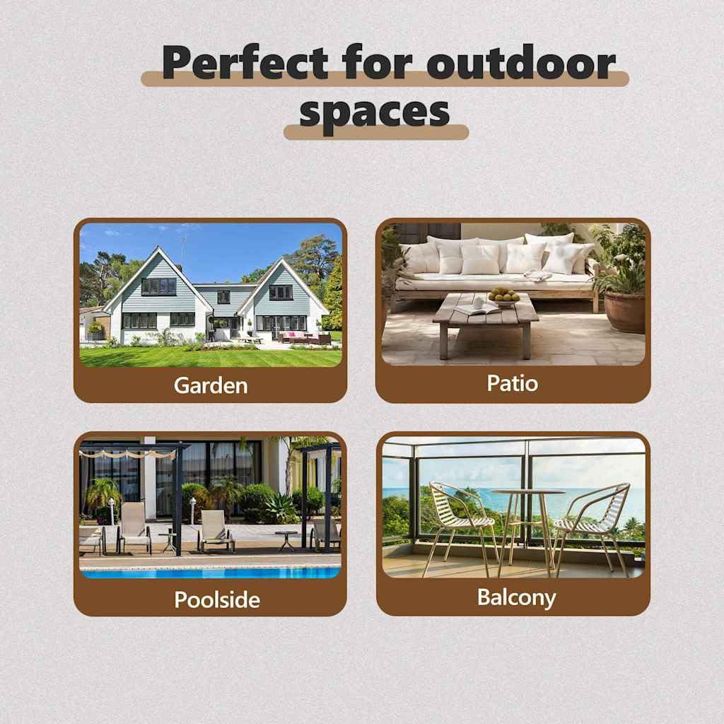 vidaXL Set da Pranzo da Giardino con Cuscini 15 PCS Bianco PP, Set da Pranzo per familiari all'aperto, Rettangolare, arredo Moderno, Chic per Feste in Giardino