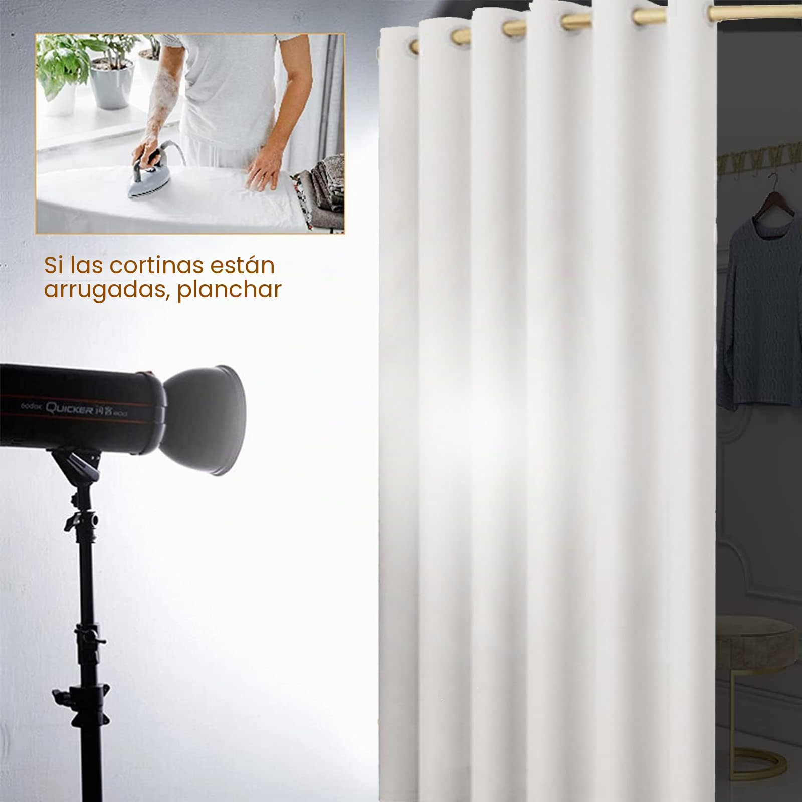 Vestidor para Tienda de Ropa de 100 cm - Utilizado en Centro Comercial y Oficina, Protección de Privacidad y Divisor de Habitaciones, Incluye Cortina de Sombreado y Barra Colgante