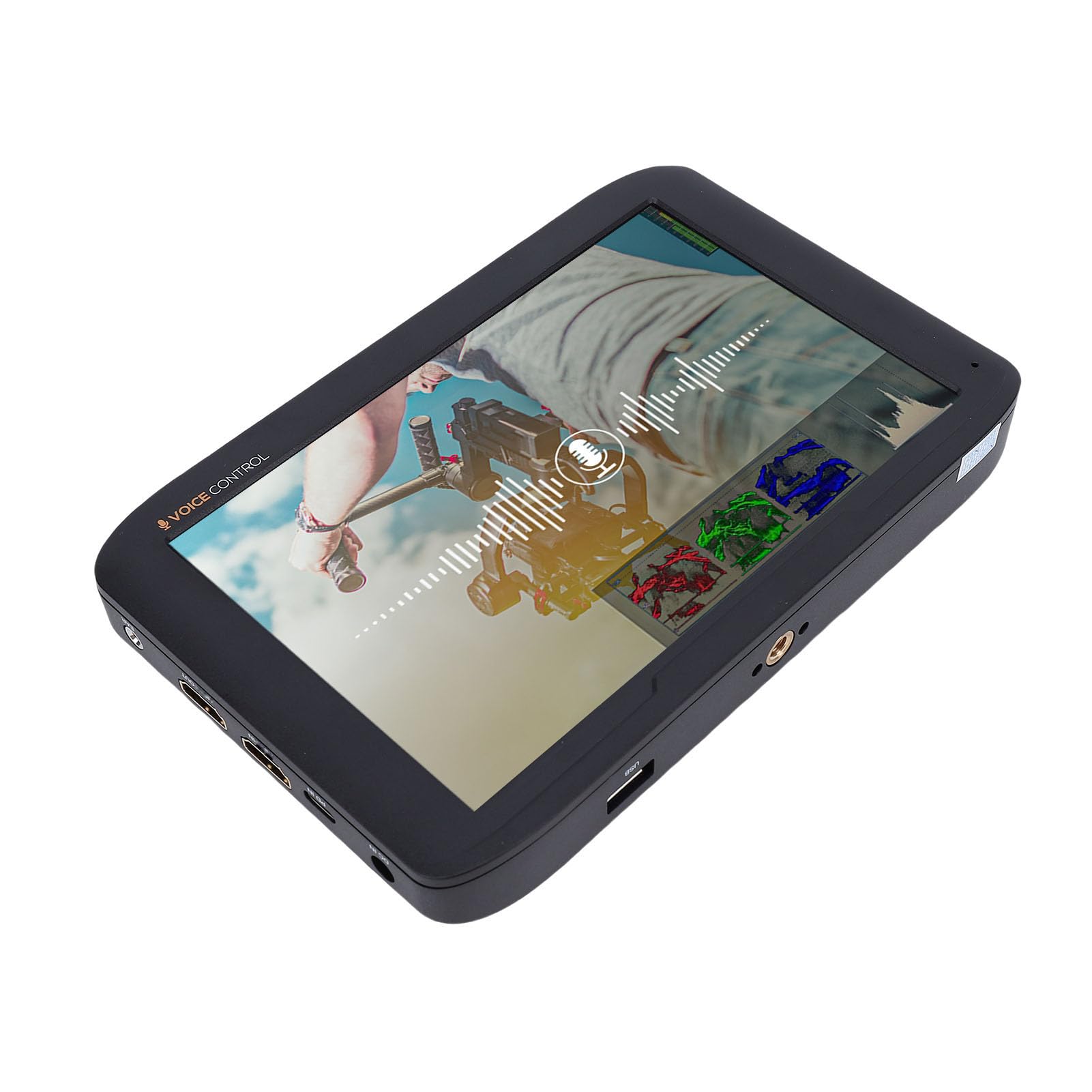 Jectse Display da 7 Pollici per Fotocamera, Risoluzione FHD 1920x1200, Ingresso/uscita 2.0 4K con Controllo Vocale e Parasole, per Fotografia e Video professionali.