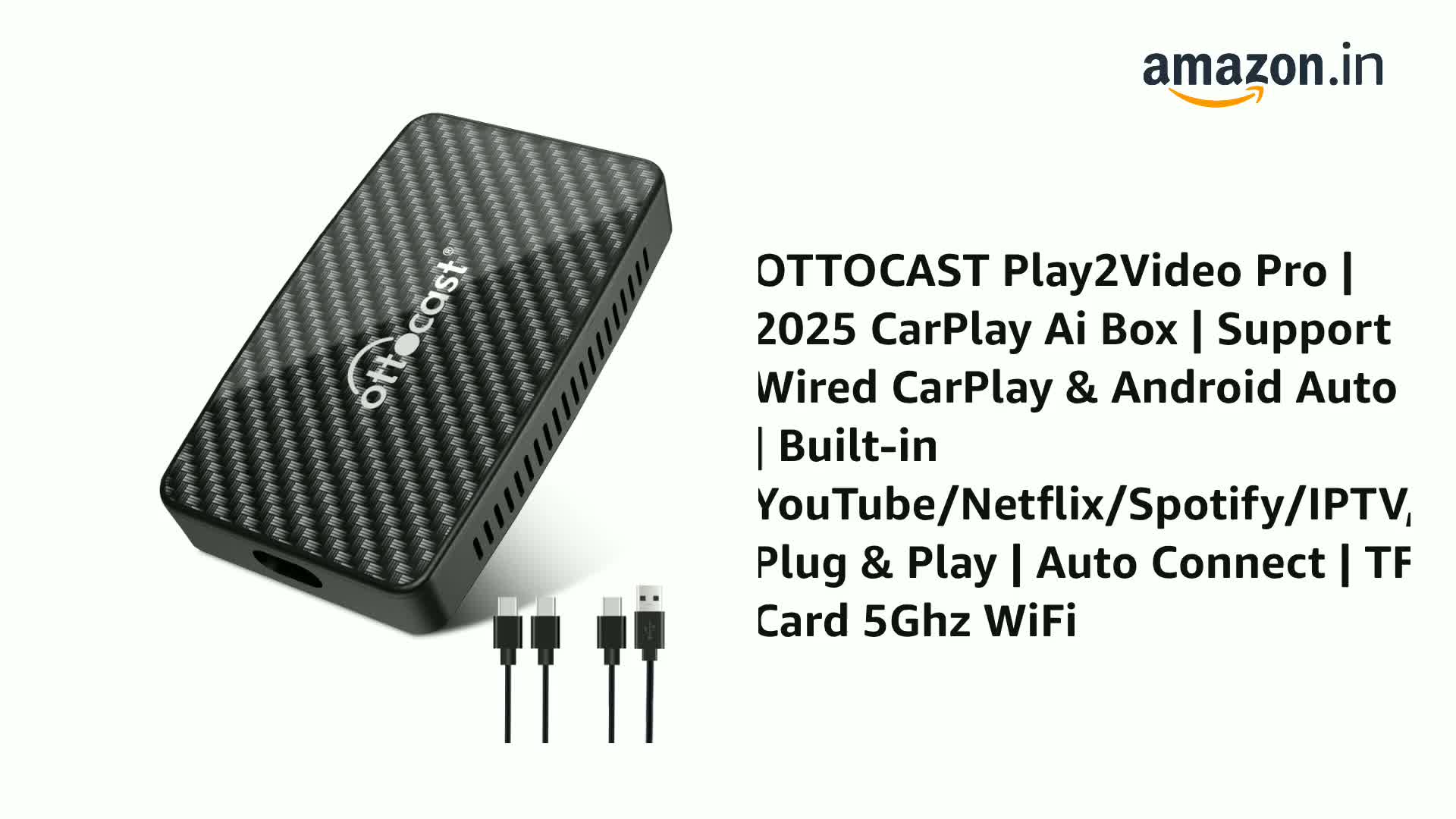 OTTOCAST Wireless CarPlay & Android Auto Adapter - YouTube/Netflix Im Auto