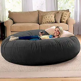 Puff Gigante Redondo140x20 Sem Enchimento Suede(Preto)