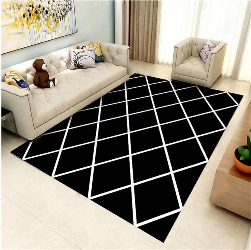 Tapis chambre enfant garcon et ado avec motif rayé moderne