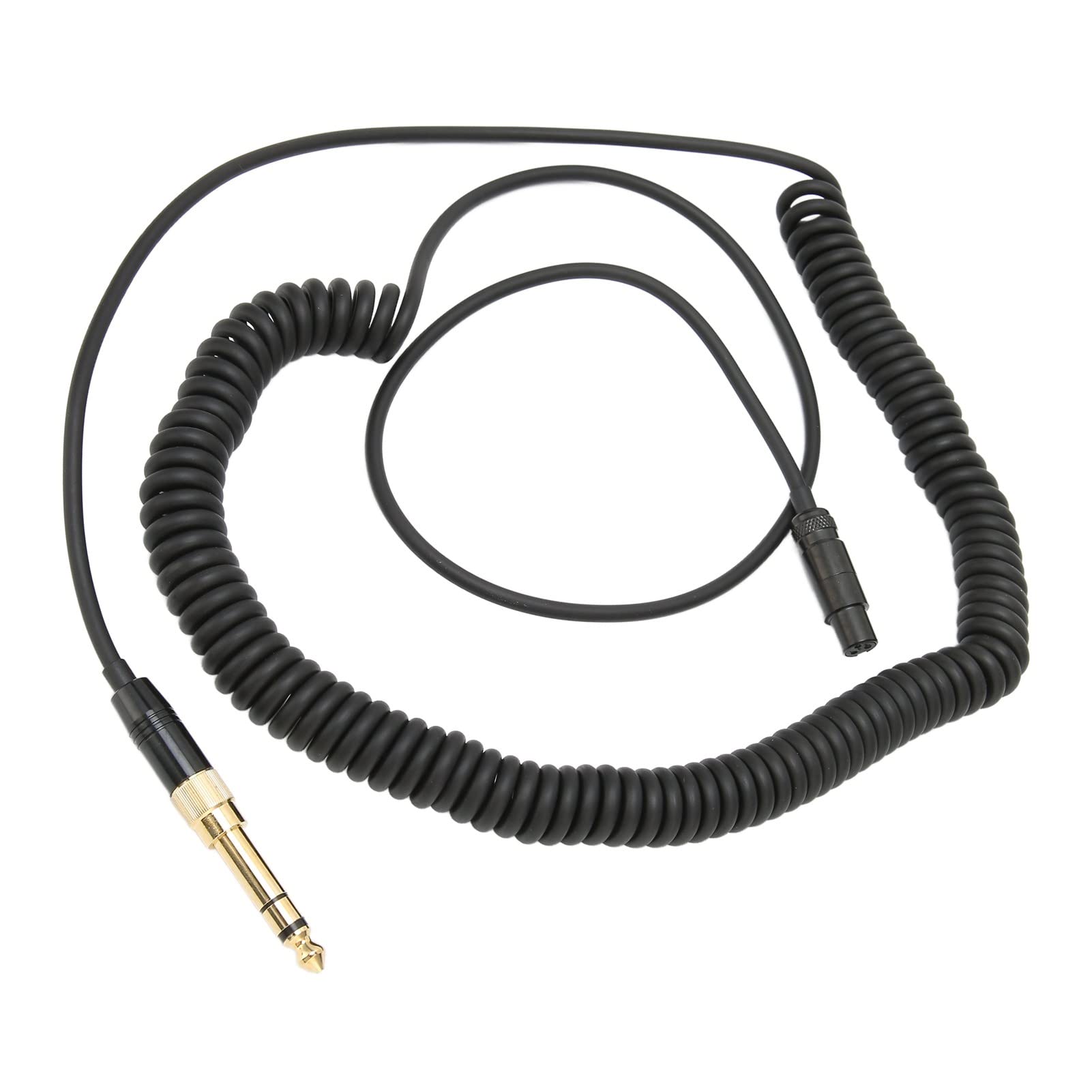 VBESTLIFE 2 Uds., Cable de Audio de Resorte Negro para Auriculares, Línea Auxiliar de Bobinado de Repuesto para AKG Q701 K712 K702 K271S K240S K240MK K181 K141, para Pioneer HDJ 2000
