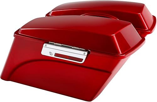 Miniatura 7 de Alforjas rígidas con soportes de conversión para Harley Davidson 1984-2017 Softail Modelos FLST, FLSTC, FLSTF, FLSTN FLSTS, Rojo