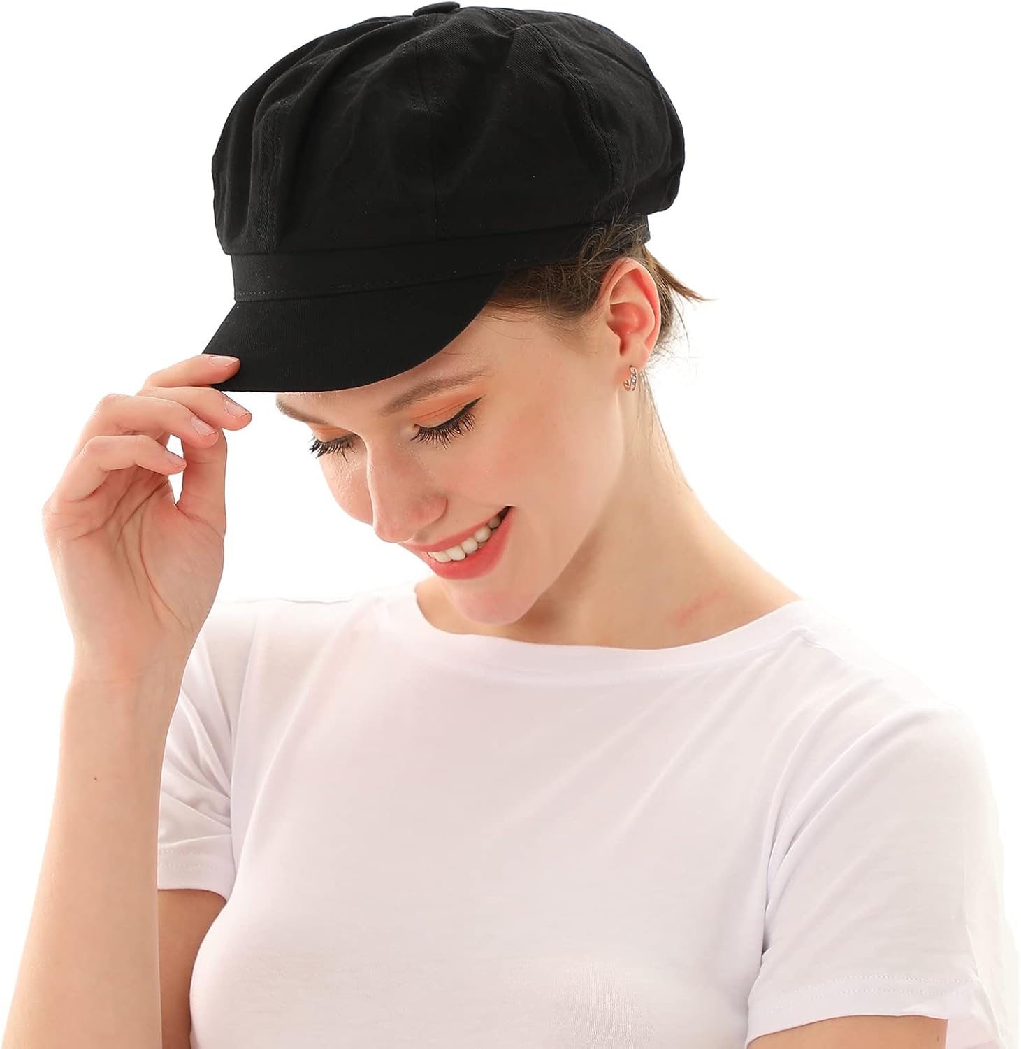 Newsboy Cabbie Baker boy hat Beret Cap for Women Pageboy Visor Paperboy Hat Sailor Fiddler Hat Adjustable - Image 2