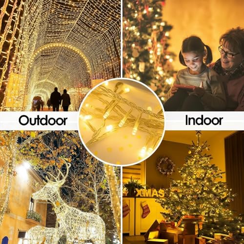 Image of 40 Meter 140 LED String Lights for Home Decoration| Waterproof Decorative Fairy Lights for Indoor Outdoor Use|Pixel Light for Balcony, Garden, Diwali, Wedding & Festival Lighting (Warm White)