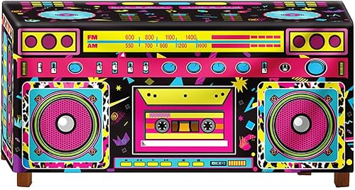 Mantel de discoteca de 6 x 2.5 pies de los años 80 y 90, funda retro linda para mesa de radio, impermeable, rectangular, lavable, decoración,