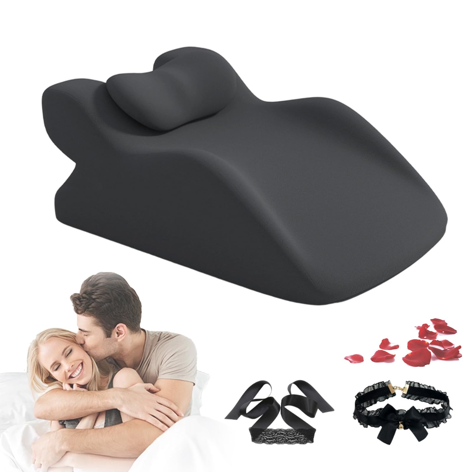 Spark Pillow, la almohada de chispa para parejas, 27 grados de cuña para parejas de postura, cojín ergonómico de espuma de memoria, comodidad y apoyo durante la intimidad (B)