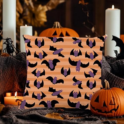 Miniatura 5 de Fundas de almohada de Halloween de 18 x 18 pulgadas, juego de 2 fundas de almohada decorativas para sofá, dormitorio, sala de estar, decoración del
