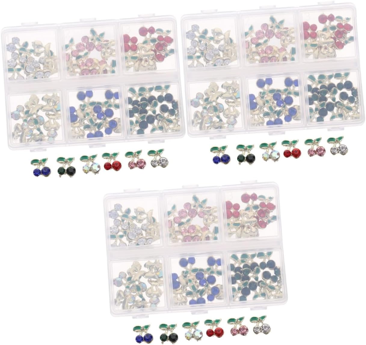 Beavorty 180pcs Rhinestone Nail Art Accessories Gemstones For Nails Sticker Gemstones Nail Jewelry Orange Rhinestones Maraschino Cherry 3D Nail Rhinestones Alloy Nail Crystals Nail
