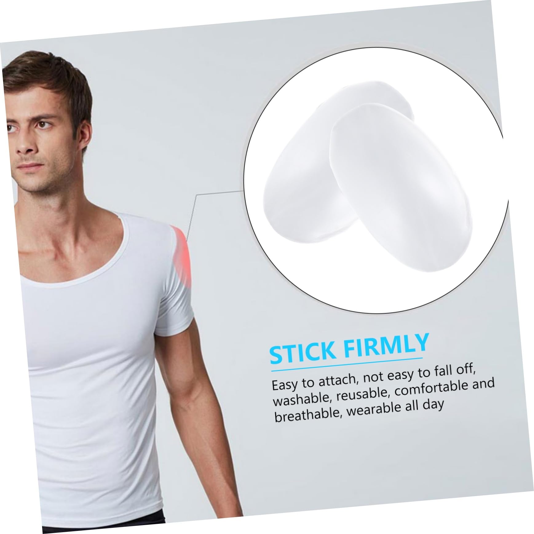 NUOBESTY 3 Pairs Silicone Shoulder Pads Shoulder Padding for Dress Sports Unisex Design