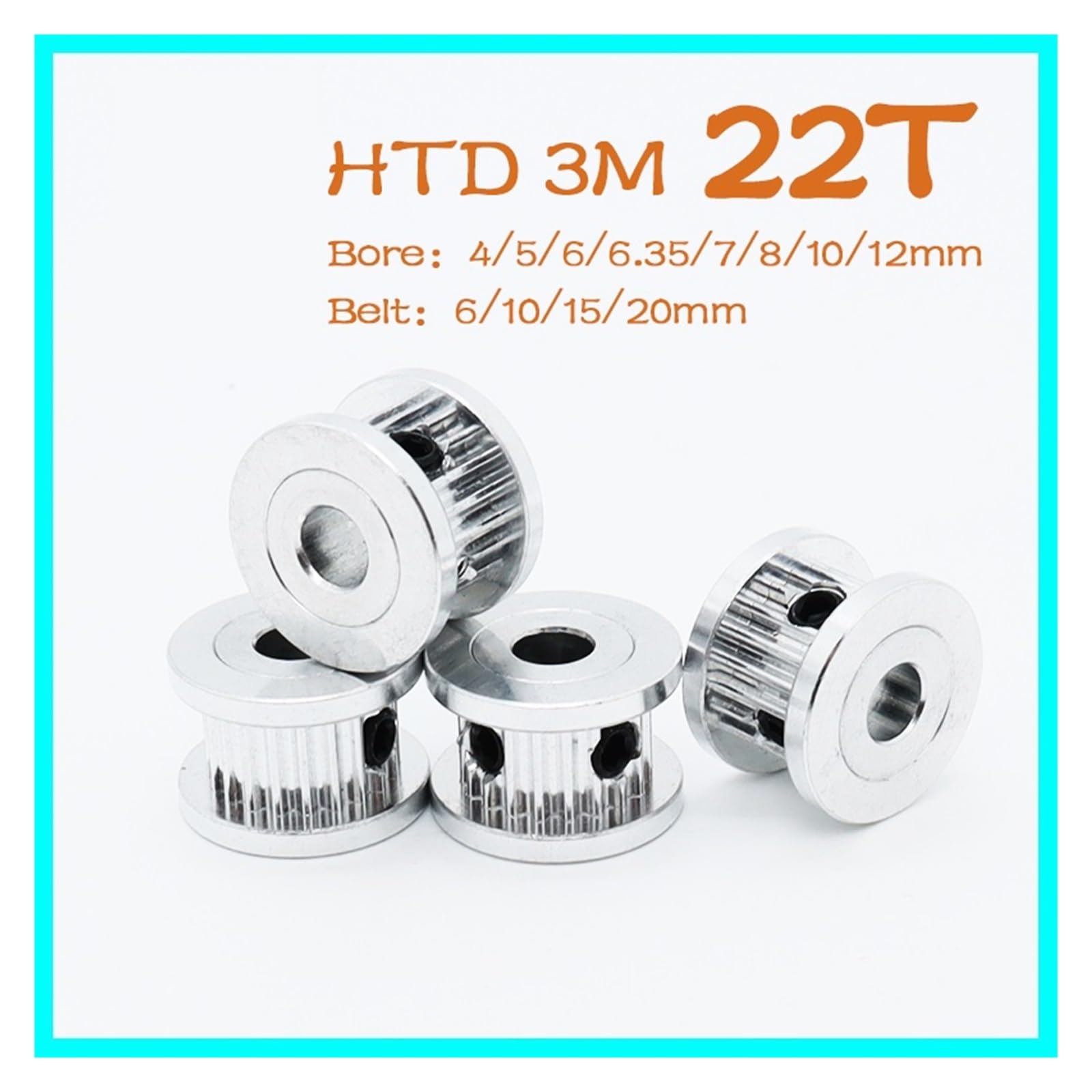 1/5/10 piezas 22 dientes HTD-3 M Polea síncrona 3M Polea de distribución de engranajes 22T Diámetro interior 4/5/6~8/10/12 mm Ancho de correa 3 M 15/20 mm Ruedas de polea HTD-3 M(7mm,5Pcs 15mm)