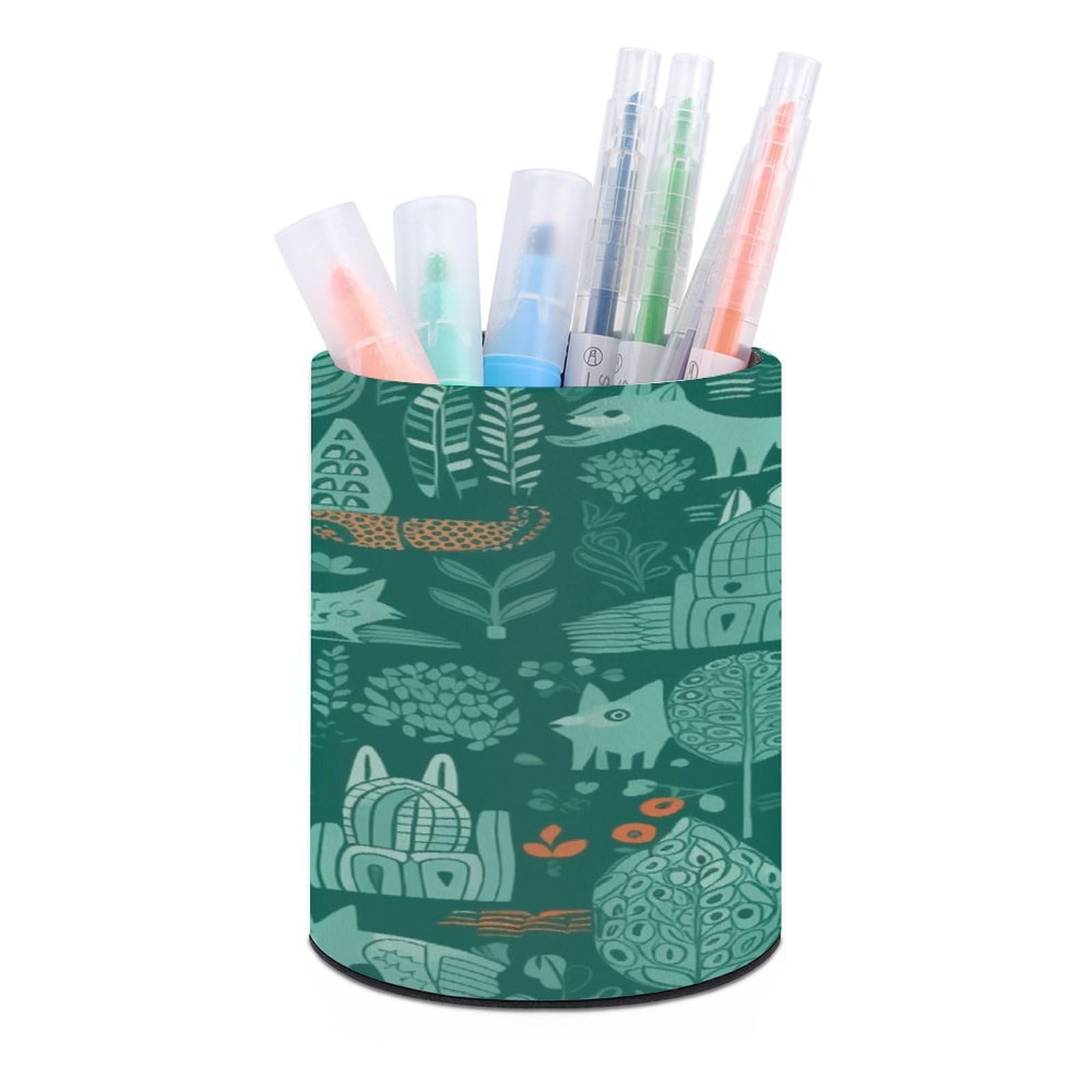 FekiLoot - Custom Green Animal Pen Holder Office Accessories Round Pen Container Box Desk Organizer Brush Holder