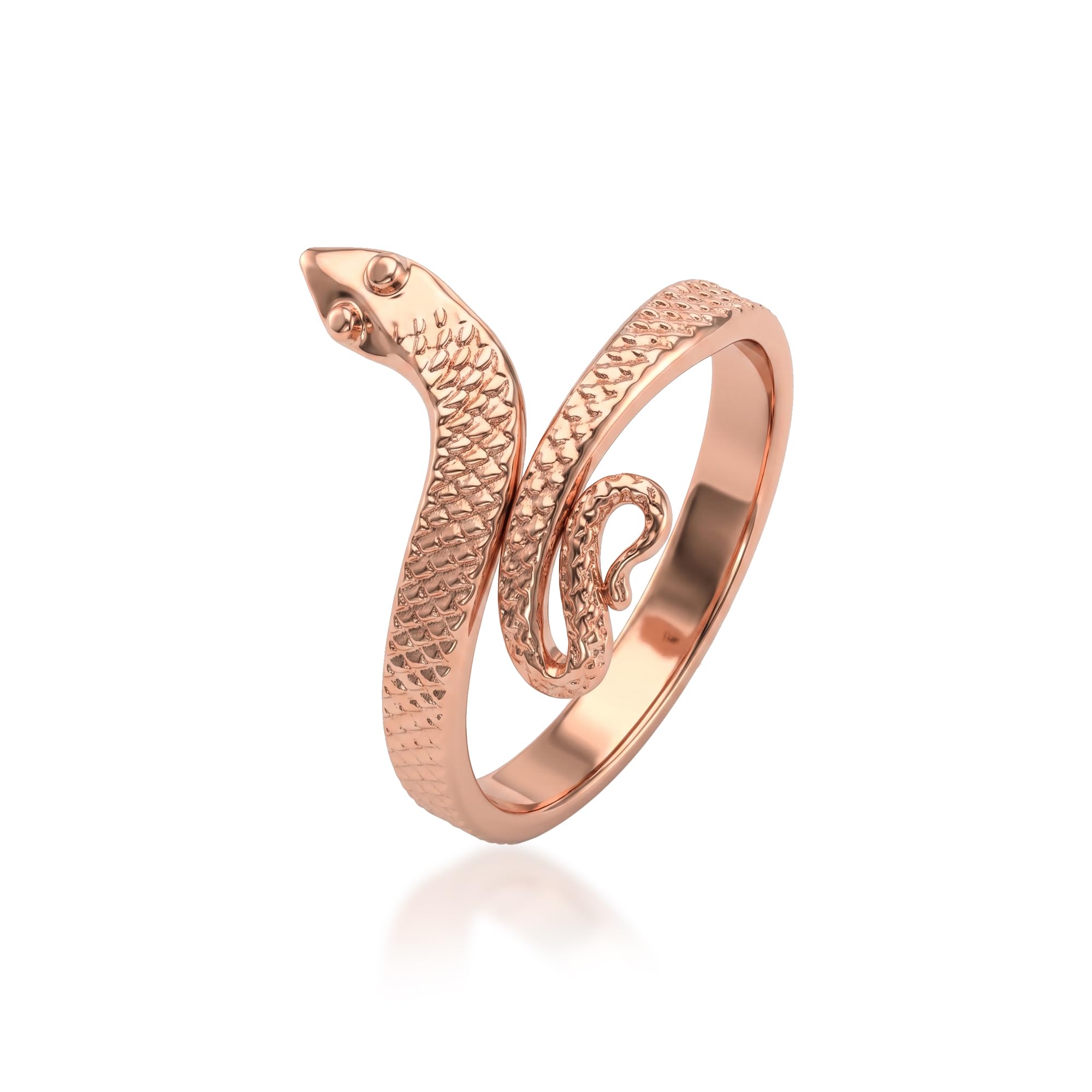 Pure Copper Snake Ring for Men and Women - Coiled Serpent Naag Finger Ring - Astrological Healing Copper Jewelry - Gothic Animal Ring Gift(ACOR0283)-image-5
