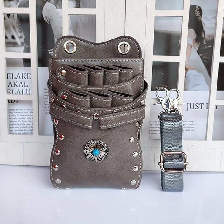 Friseurtasche Werkzeugtasche Friseur Schere Tasche Salon Barber Friseur Holster Haar Stylist Werkzeuge Taschen Kamm Schere Taille Schulter Gürtel Fall PU Friseurtasche(Pink)