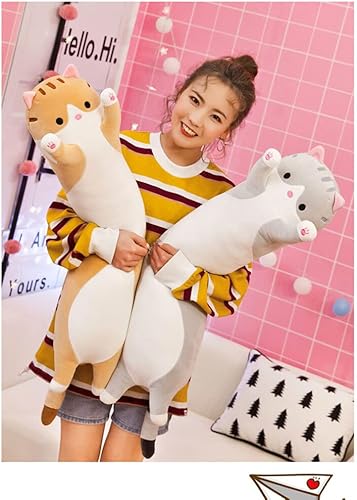 Miniatura 5 de chilsoby Almohada larga de felpa de gato, linda almohada de cuerpo largo de peluche, animales de peluche, peluche de gato, muñeca de gato de felpa