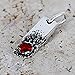 MOUNTJEWELS Natural Red Garnet Pendant Mini Mens Garnet Pendant 925 Sterling Silver Charm Hammered Mens Pendant Birthday Gift For Him Gemstone Mens Pendant