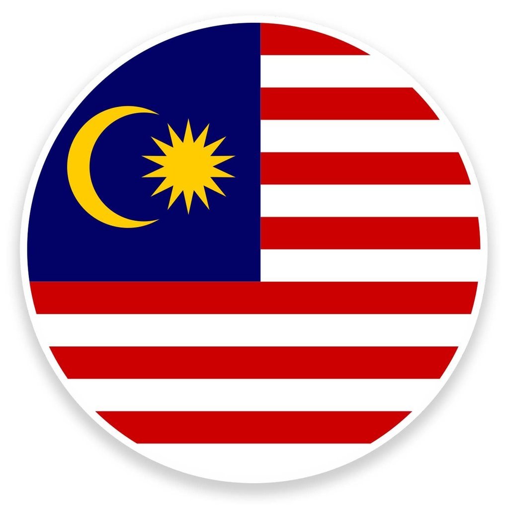 Destinationvinyl Multi 2 X 10Cm/100Mm Malaysia Flag Window Cling Sticker Car Van Campervan Glass #9146