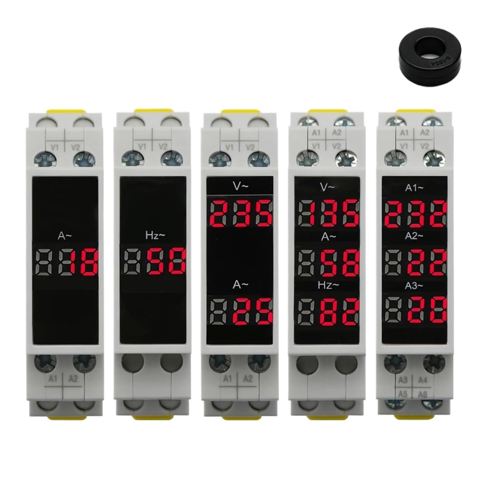 Din Rail Mount Single Three Phase Voltage Meter AC 80-500V Modular Voltmeter Gauge Indicator Digital Display(BVAZ-3R)