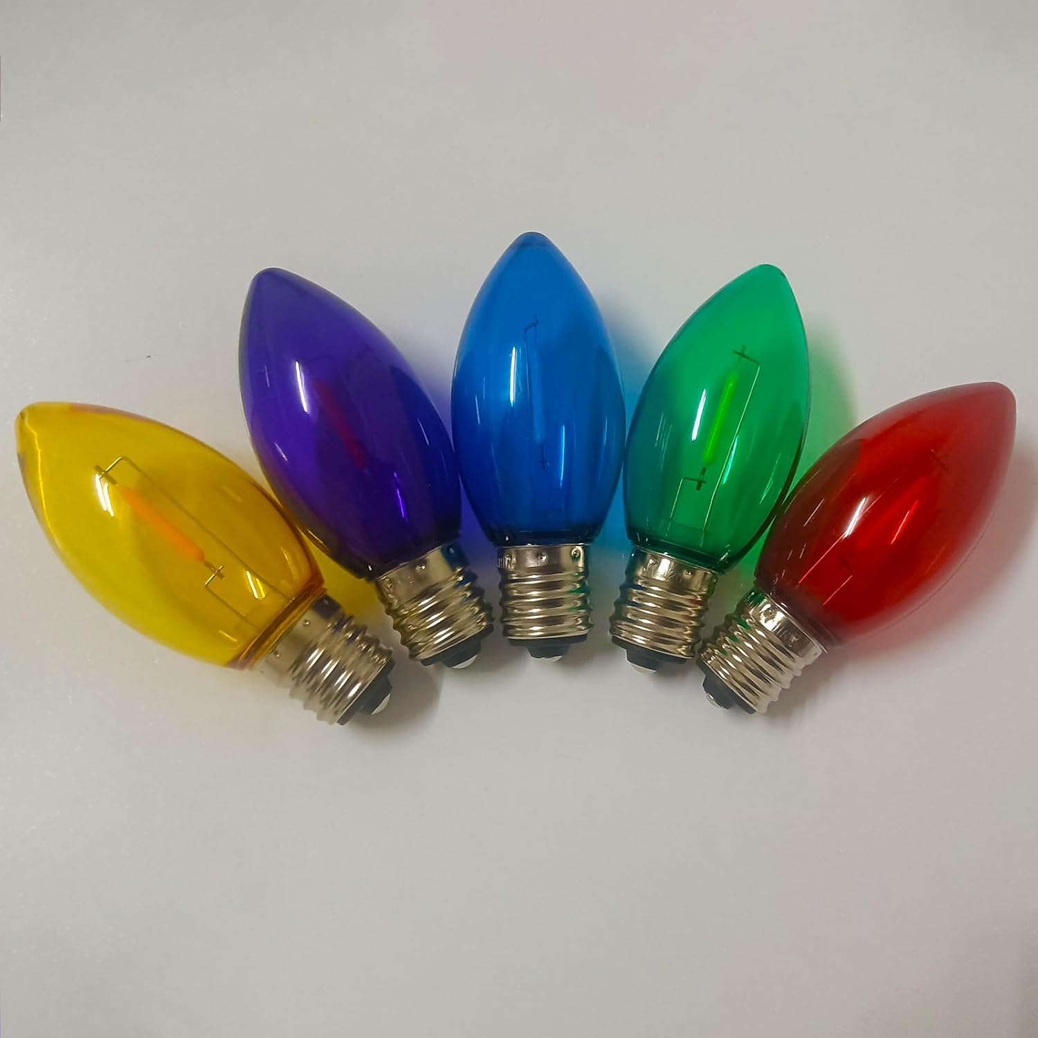C9 Christmas Replacement Light Bulbs, 25 Pack C9 LED Multicolor Christmas Bulbs, Vintage Light Bulbs for Outdoor Xmas String Lights Patio Garden Decor, E17/C9 Intermediate Base, 0.6 Watt