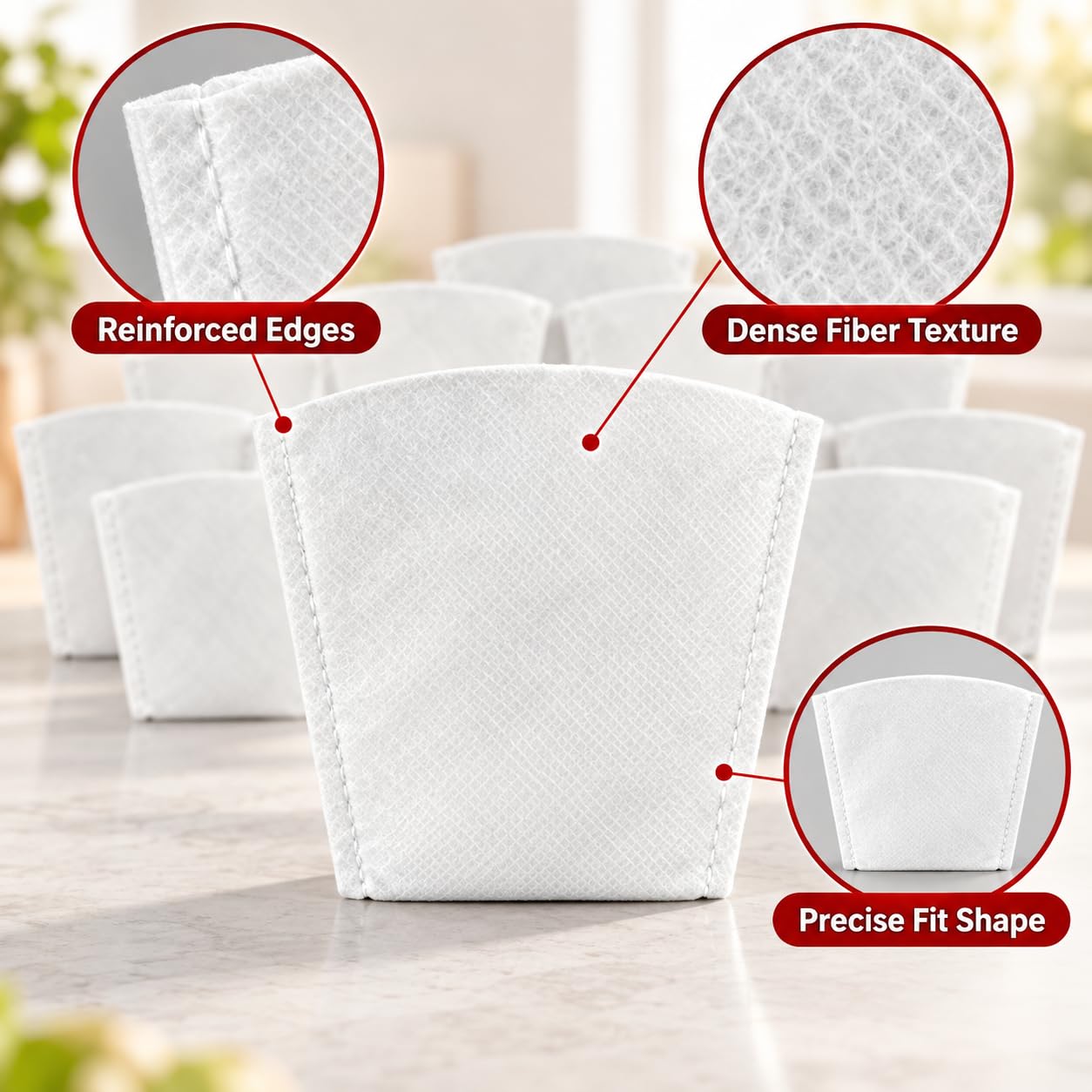 Bolsas Filtro Aspiradora para Ozito PXHVS-250U, Juego de 8