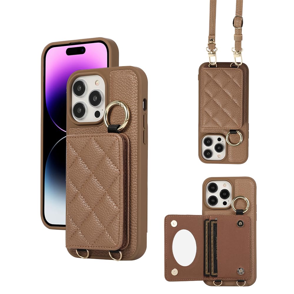 Amazon.co.jp: iphone 15 plus ケース リング付きミラー付き 上品 耐久 