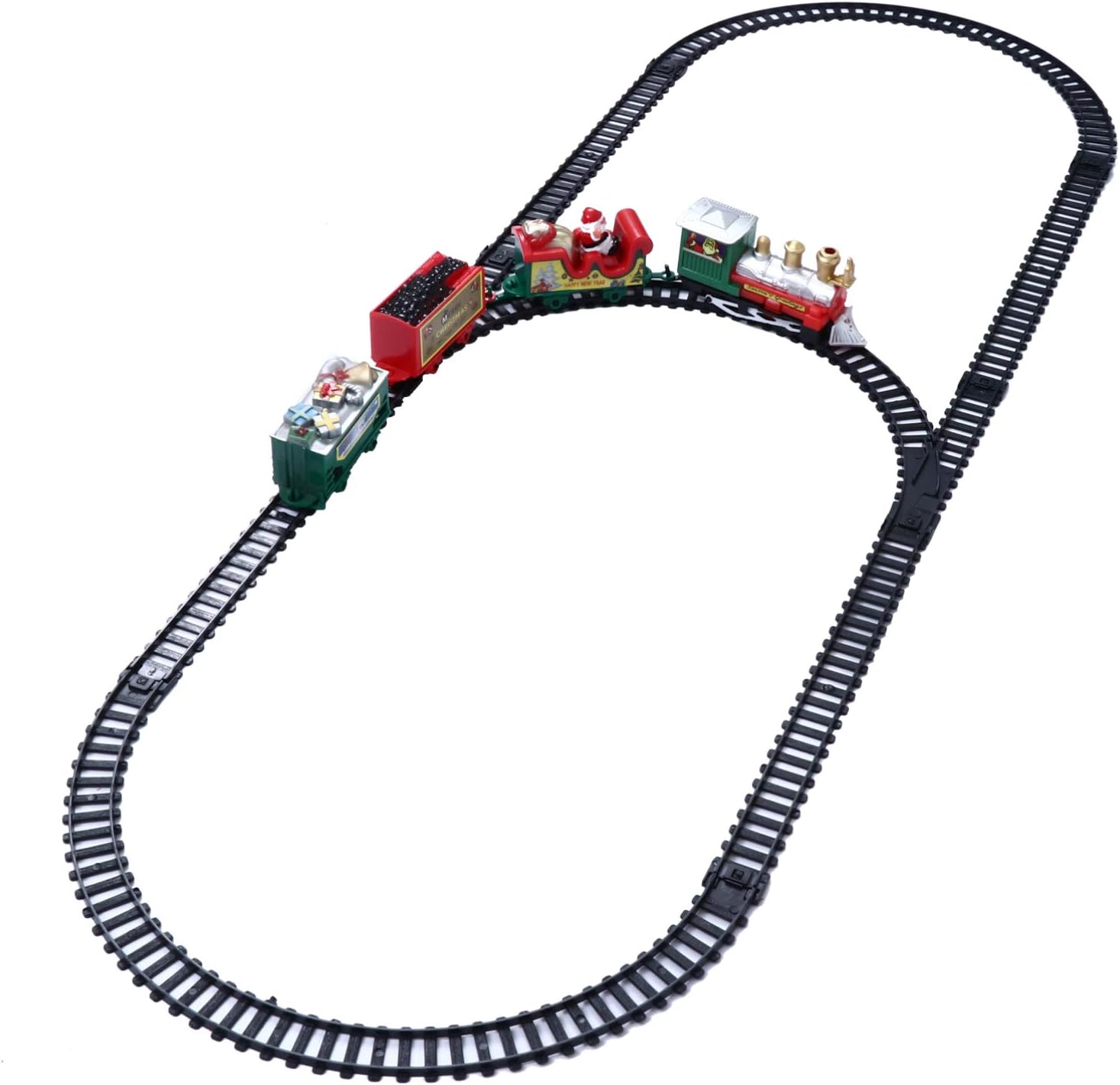 Tomaibaby Christmas Train Set for Under the Tree with Snowman Train