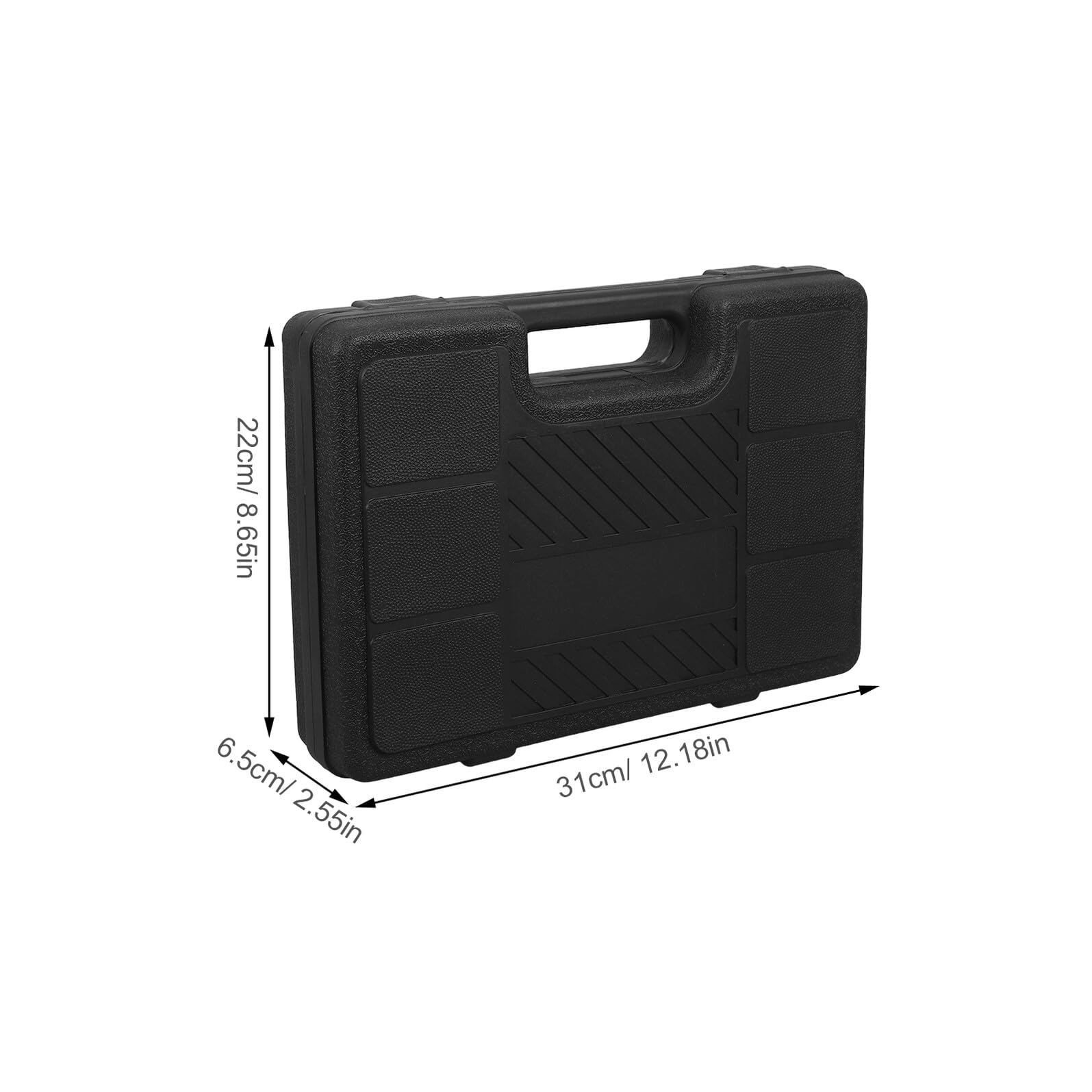 Caja Organizadora Portátil de Herramientas para Martillo Neumático 150/190/250 Mm, Estuche Rígido de Plástico Negro con Asa, Organizador Multifunción para Uso Industrial