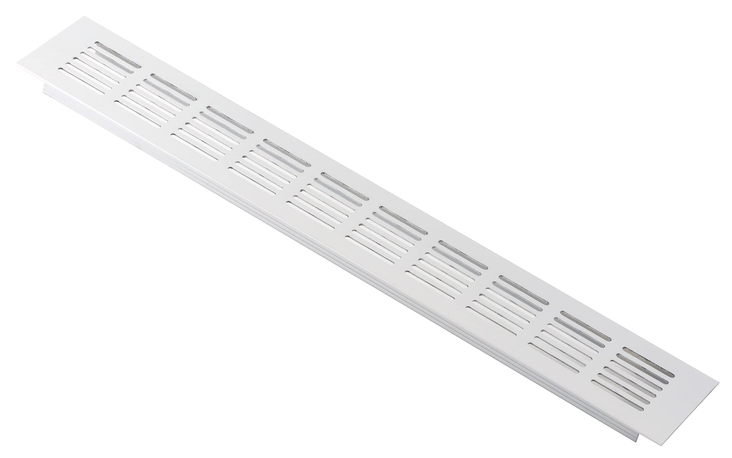 Steinberg14 Aluminum 400x60mm Vent Grill/Cover - White 16x2 inch Air Grate Plinth - Kitchen Worktop Grille - Door Ventilation grille