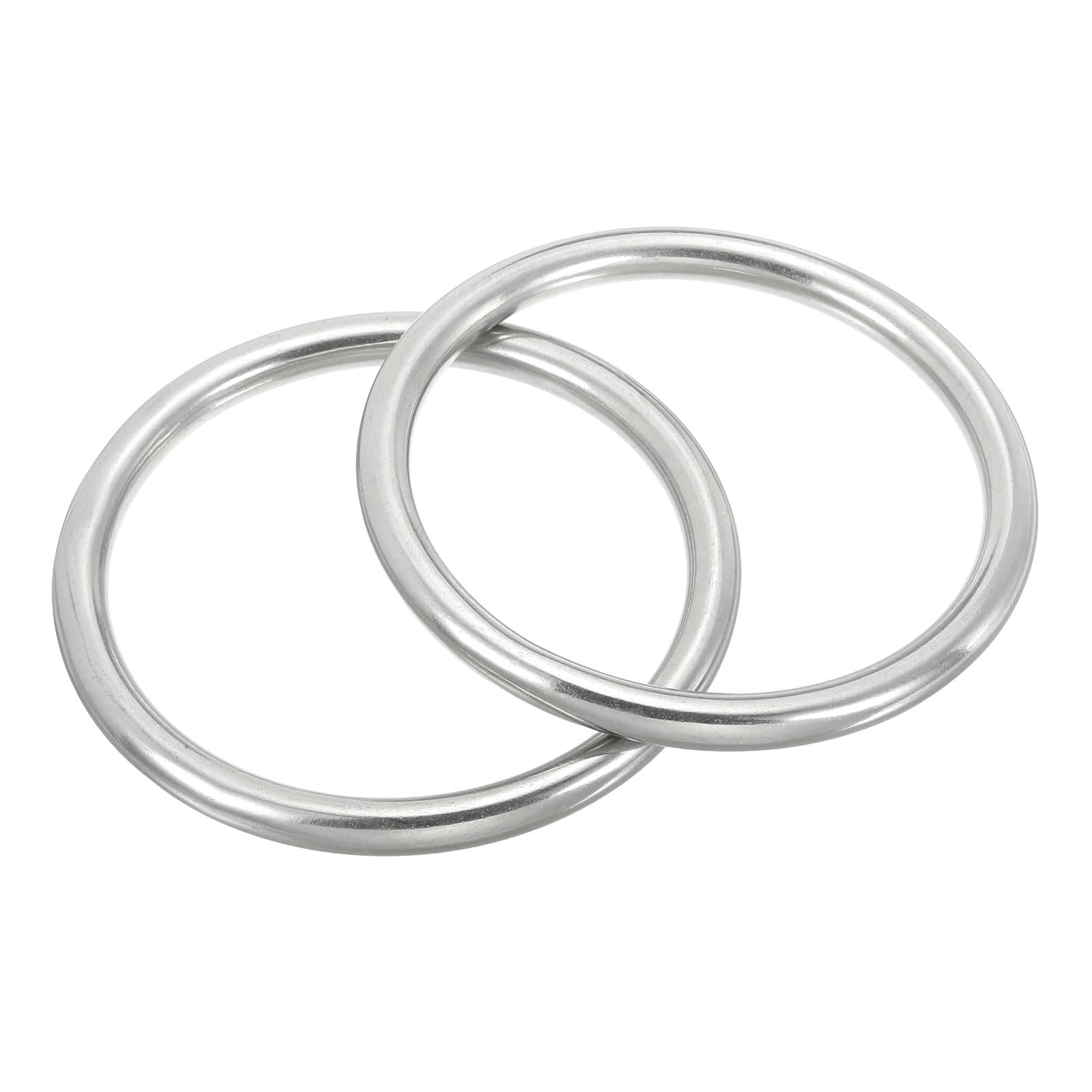 PATIKIL 2Pz Anelli Metallici 3" Anelli Acciaio Inossidabile 316 Anelli O Multiuso Grado Marino Anelli Rotondi Saldati per Macramè, Artigianato Fai da Te, Ferramenta, Cintura, 8x80mm