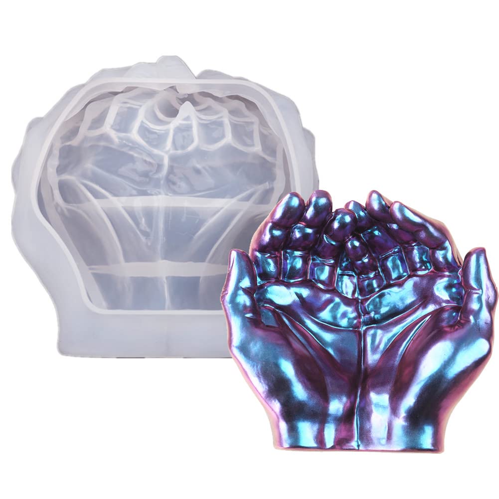 Konrisa 3D Hand Resin Molds Epoxy Resin Moulds Silicone Ashtray Moulds for Resin Casting Storage Box Tray Candy Trinket Container Candle Holder Jewelry Making Molds Ornament