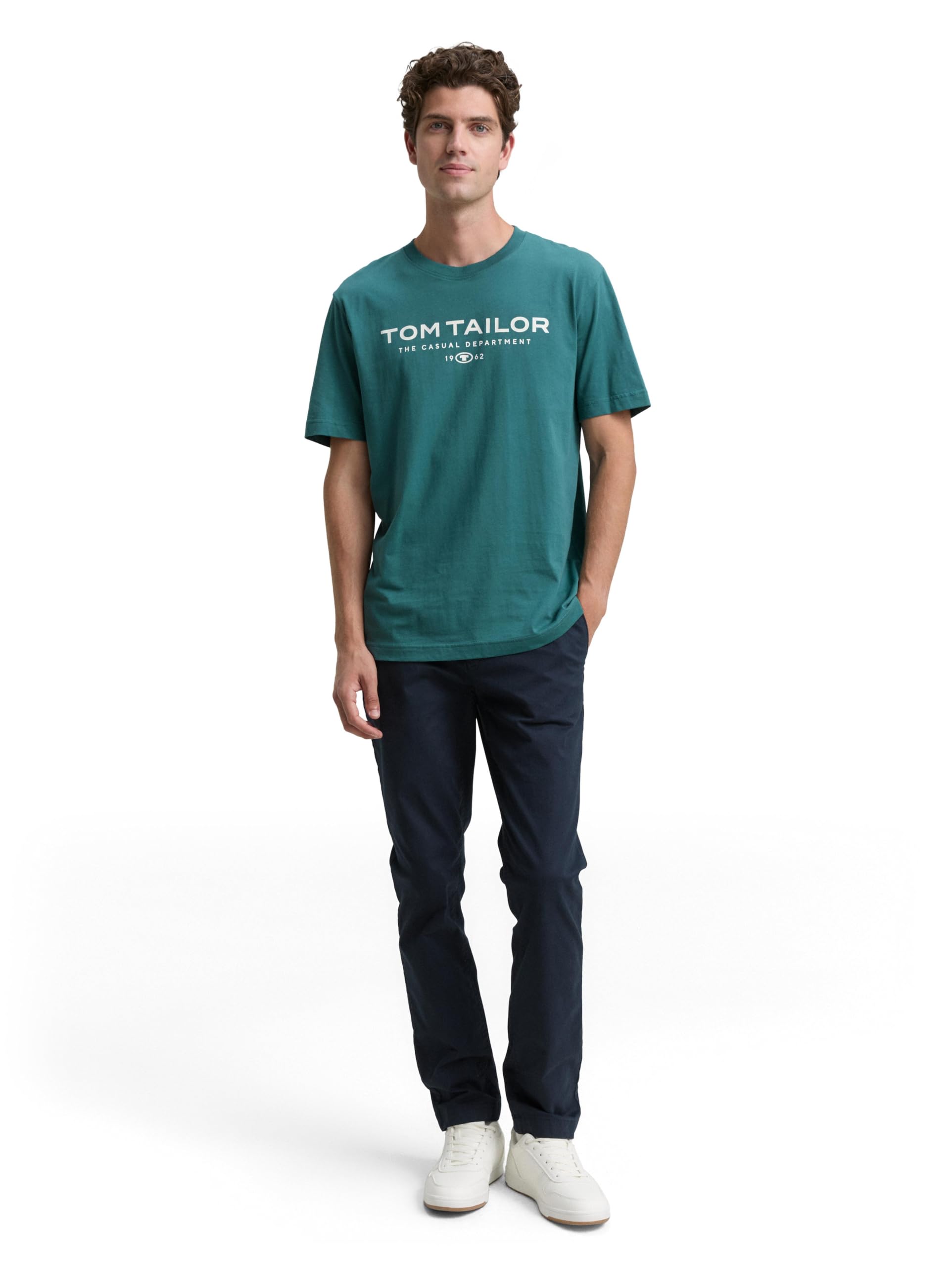 TOM TAILOR T-Shirt mit Foto-Print, Sky Captain Blue, L – Ansicht 2