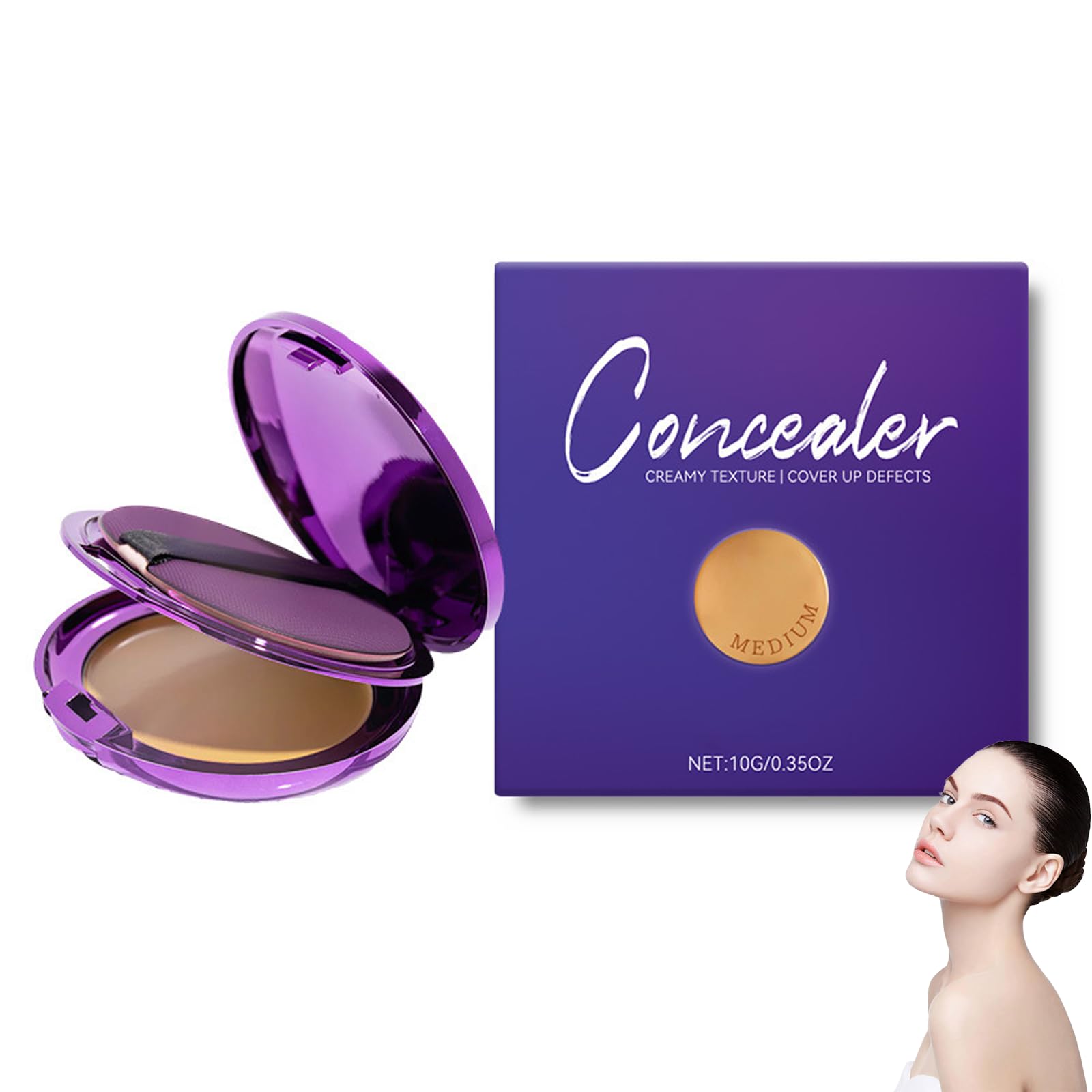 Evanesce Soft Matte Cream Concealer, Matte Concealer for Face & Body, Natural Color Full Coverage Waterproof Hydrating Long-Lasting Concealers for All Skin (Natural)