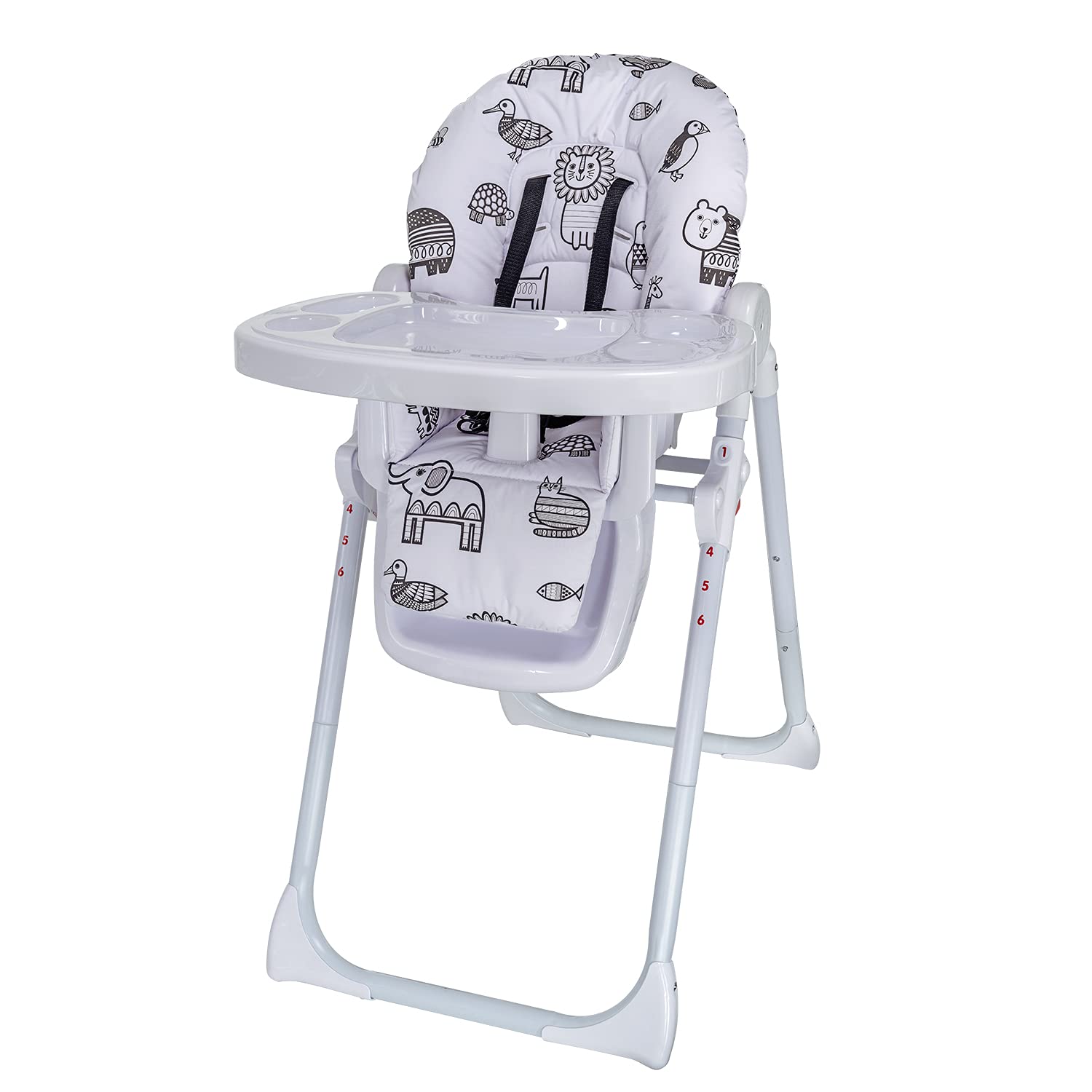 Multi-Position Baby High Chair with Animal Design Padded Seat by Jane Foster