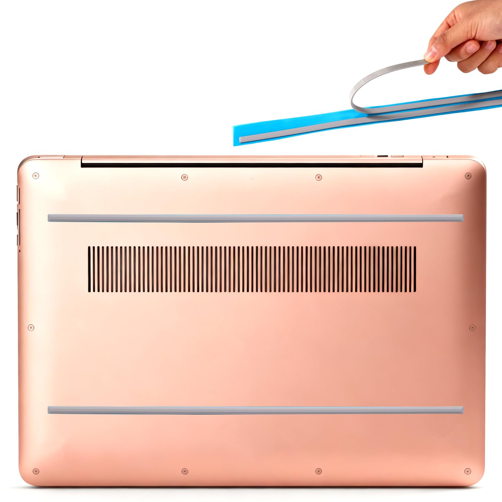 2szt Gumowe Nogi do Laptopa, 31,5x0,6cm Antypoślizgowa Gumowa Osłona Dolna Zderzak Pasów dla HP Envy X360 15-DS 15-DR 250 G7 255 G7 i Więcej (Szary)