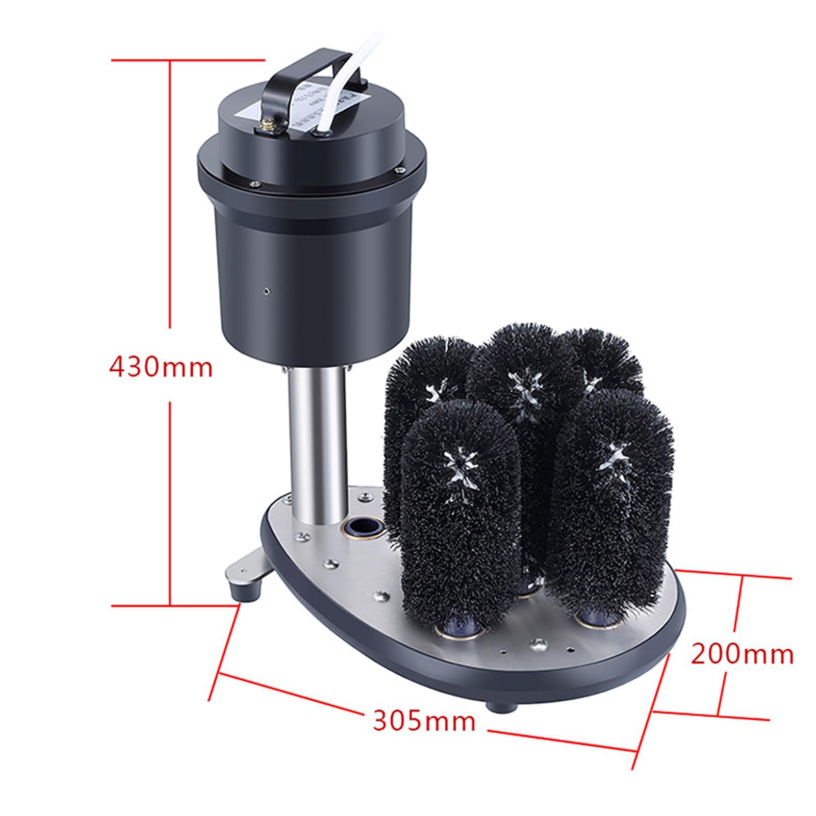Laveuse électrique pour verre, 5 brosses en acier inoxydable, 230 W, 1200 tasses/heure, nettoyage à 360° pour bar et cuisine