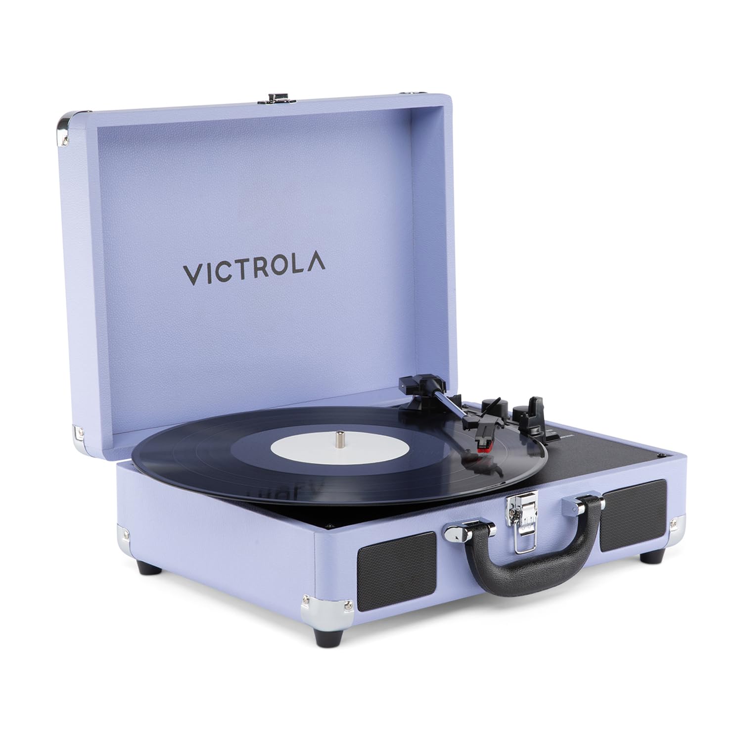 Victrola Journey II – Platine Vinyle Valise Portable Bluetooth – Haut-parleurs stéréo puissants intégrés avec Basses renforcées, Platine 3 Vitesses (33/45/78 TR/Min), Sorties RCA & Casque (Lavande)