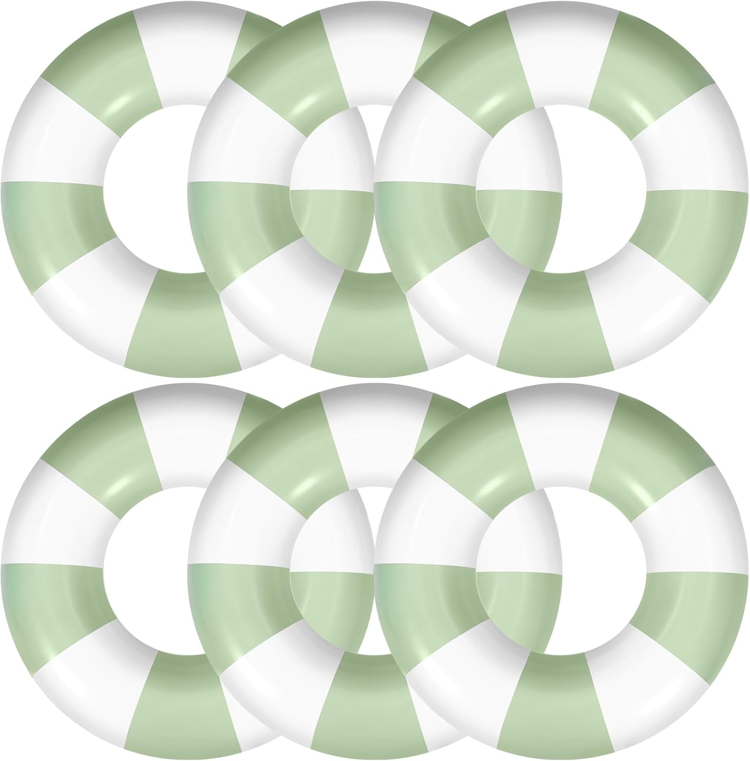 Jexine 6 Pcs Inflatable Pool Float Tube 30 Inch Swimming Ring Inflatable Tube Pool Float Swim Floaties Funny Water Floats Toys for Adults Beach Party Supplies (Glitter,Gold)