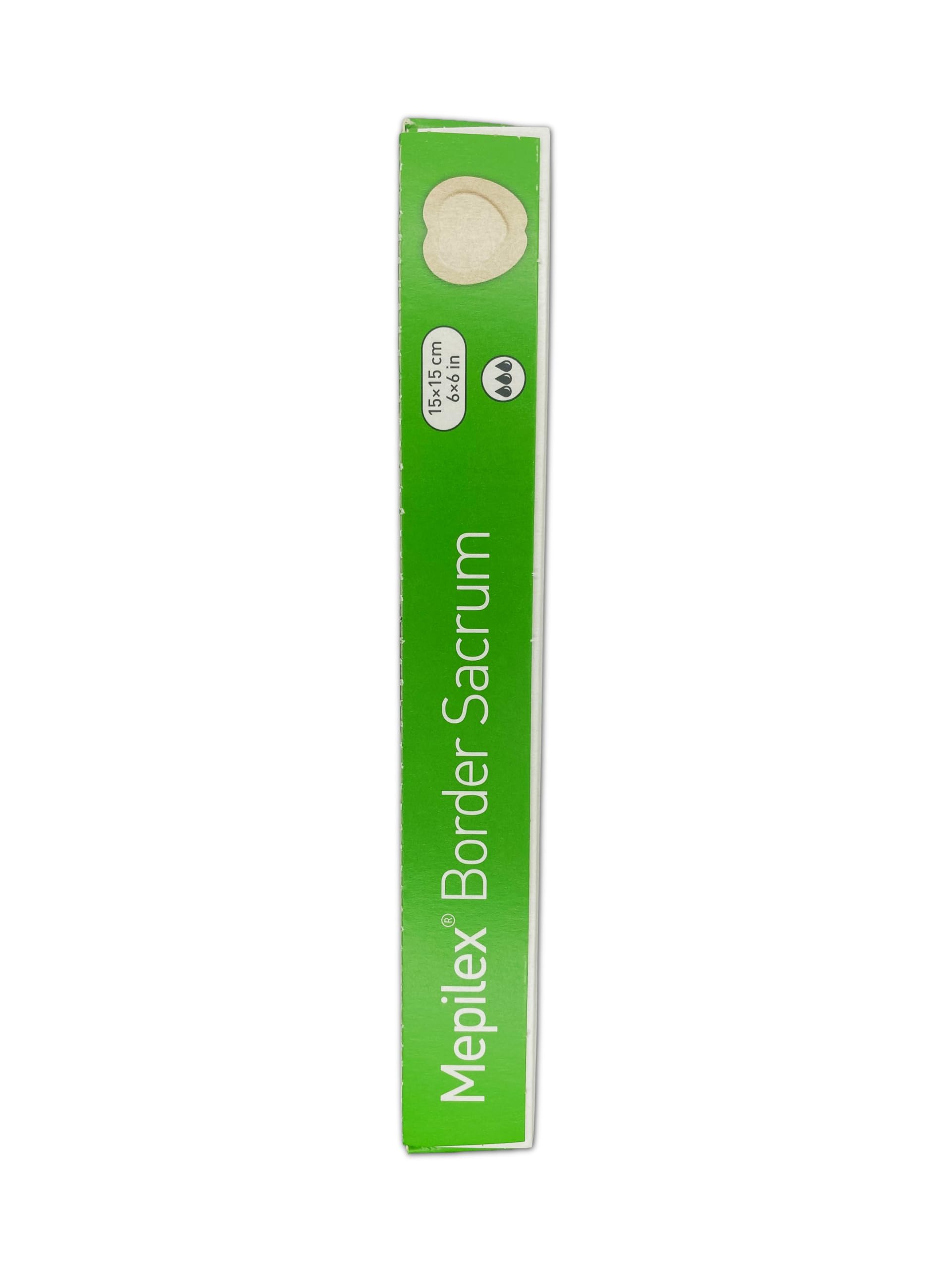 Mölnlycke Mepilex Border Sacrum 15x15 cm | Medicazione in Schiuma di Silicone a 5 Strati per Ulcere da Pressione | Tecnologia Safetac | 5 Pezzi.