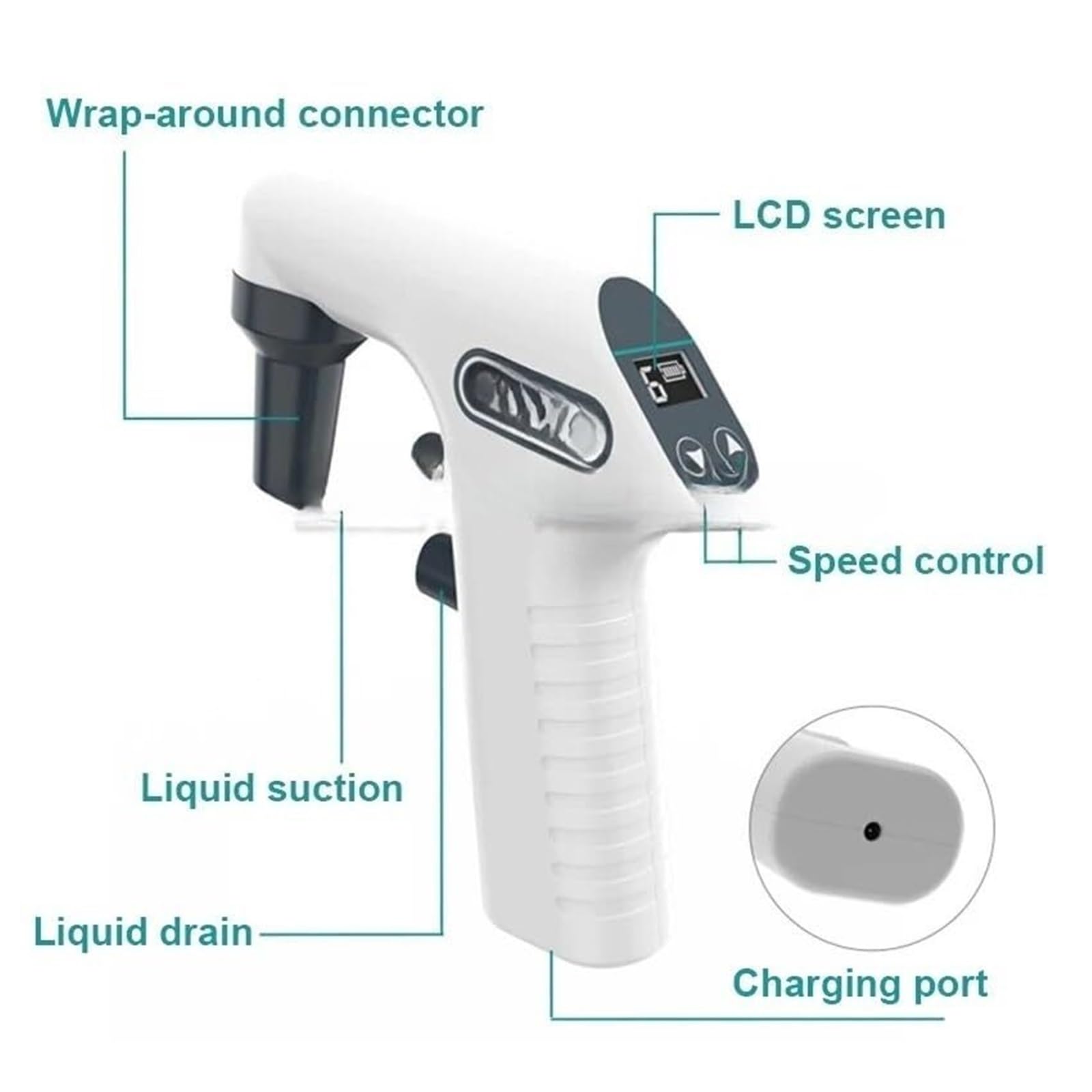 Pipety Pipeta, 200 Ml Kontroler Elektryczny Cyfrowy Wyświetlacz Laboratoryjny Automatyczna Pompa Elektroniczna Sprzęt,Laboratorium