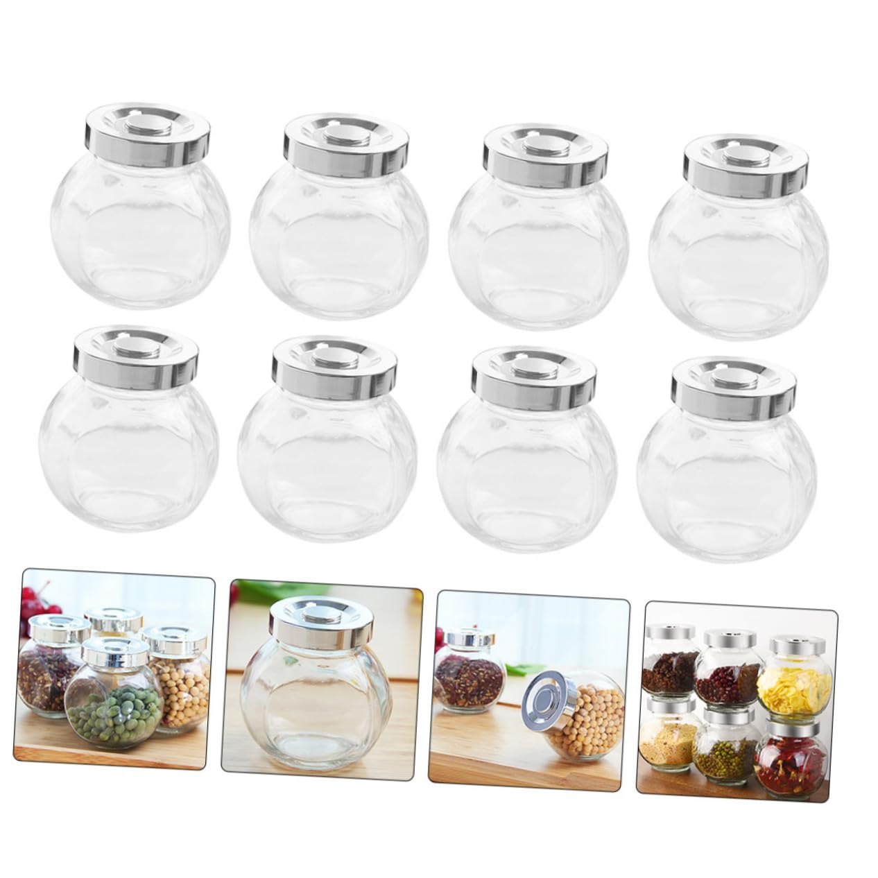 8 Stück Teedosen aus Glas mit Deckel Luftdichte Vorratsdosen für Küchenaufbewahrung Leicht und Praktisch für Trockenfrüchte und Tee